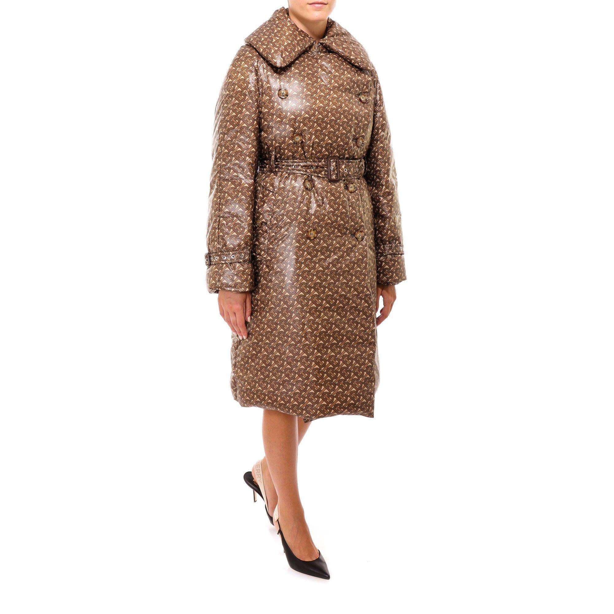Burberry Synthetic Monogram Print Padded Trench Coat in Brown Lyst