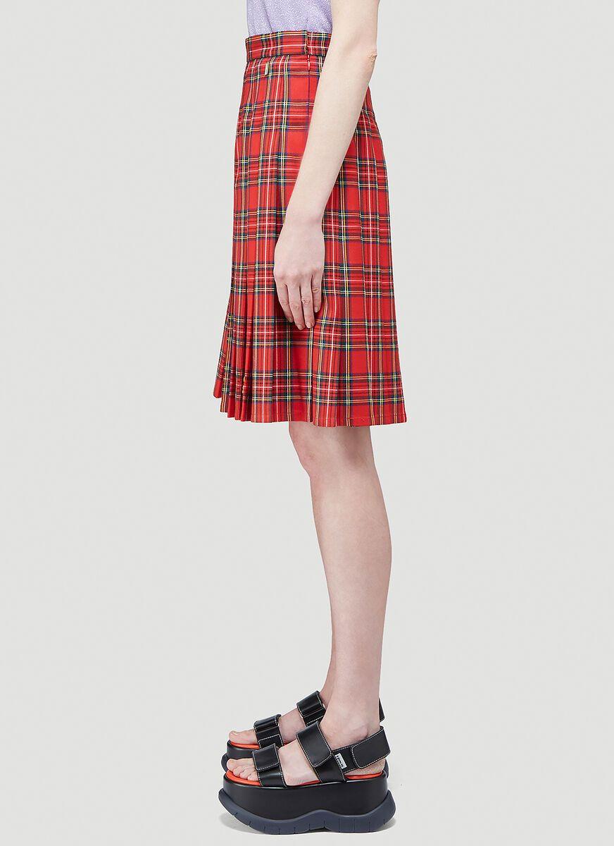 Marc Jacobs Heaven By Pleated Tartan Skirt in Red | Lyst
