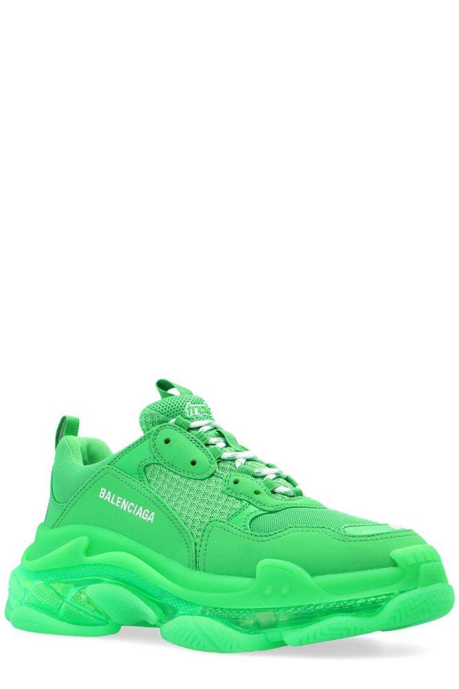 Balenciaga Triple S Lace-up Chunky Sneakers in Green | Lyst