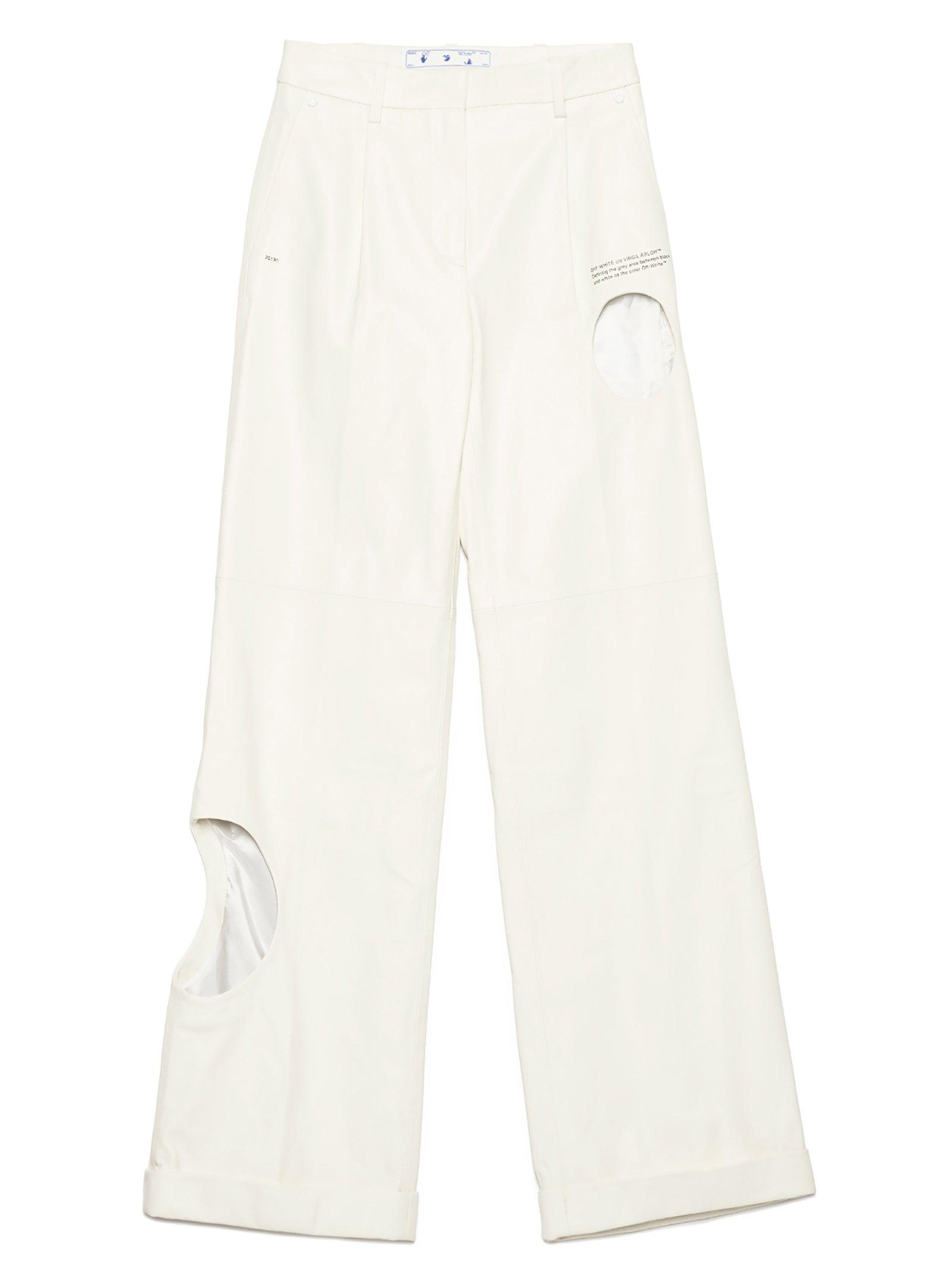 Off-White c/o Virgil Abloh Meteor Wide Leg Leather Pants in White - Lyst