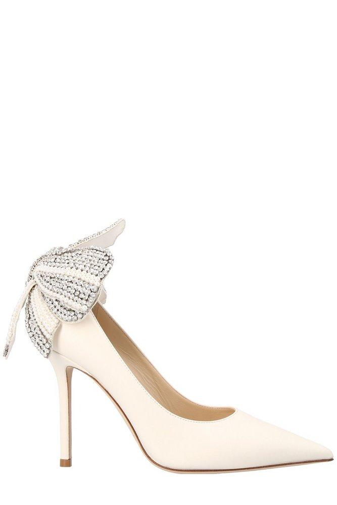 Jimmy Choo Love 100 Bowdetail Embellished Pumps in White Lyst