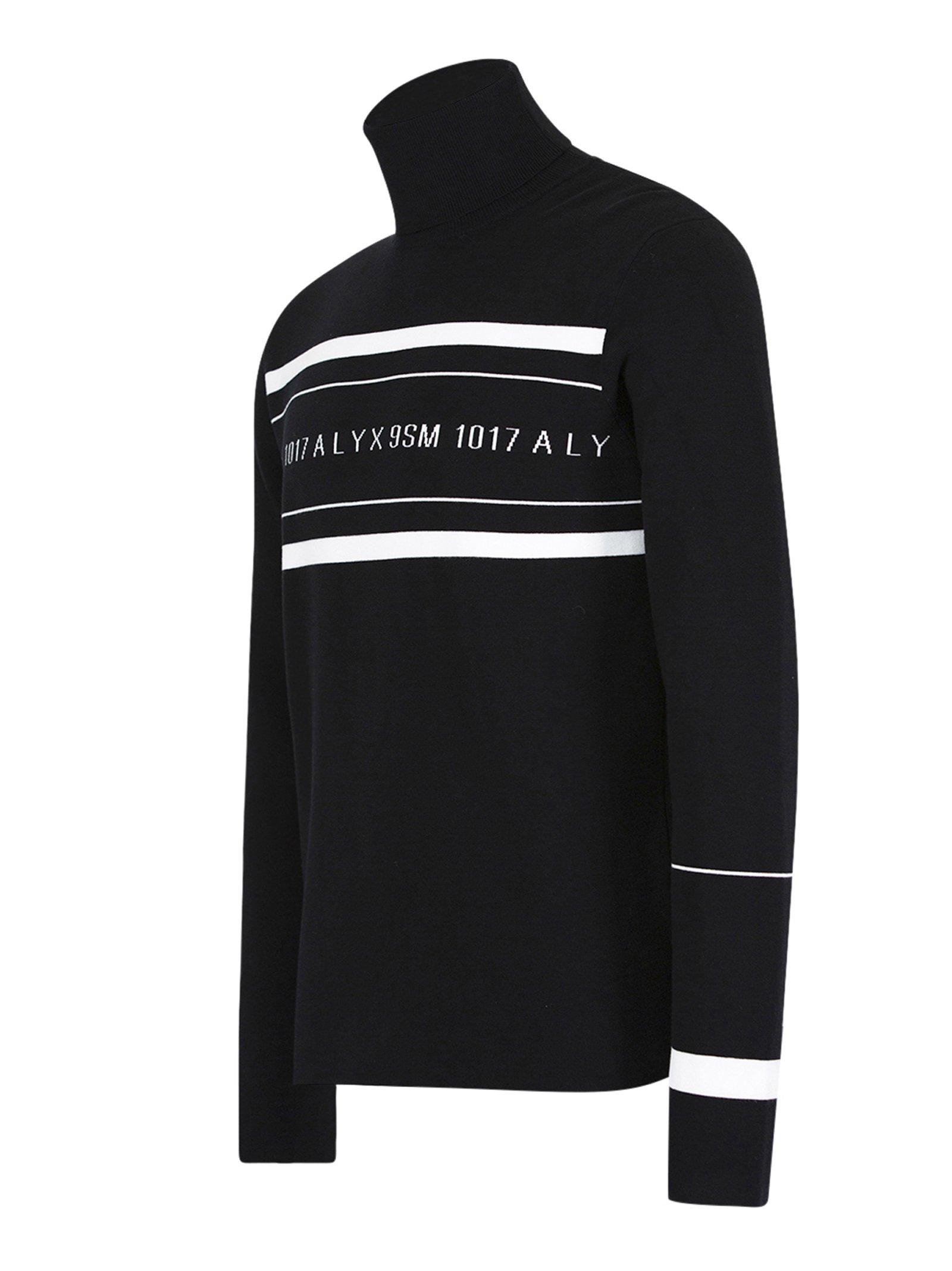 1017 ALYX 9SM Synthetic Logo Multi Stripe Turtleneck Sweater in Black ...