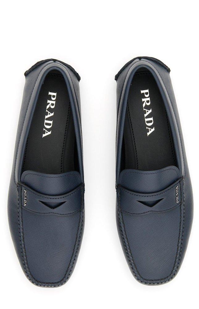 Prada Classic Driving Loafers in Gray for Men | Lyst