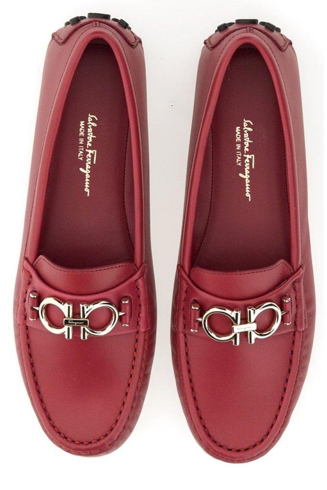 Ferragamo Leather Gancini Driver Shoes 
