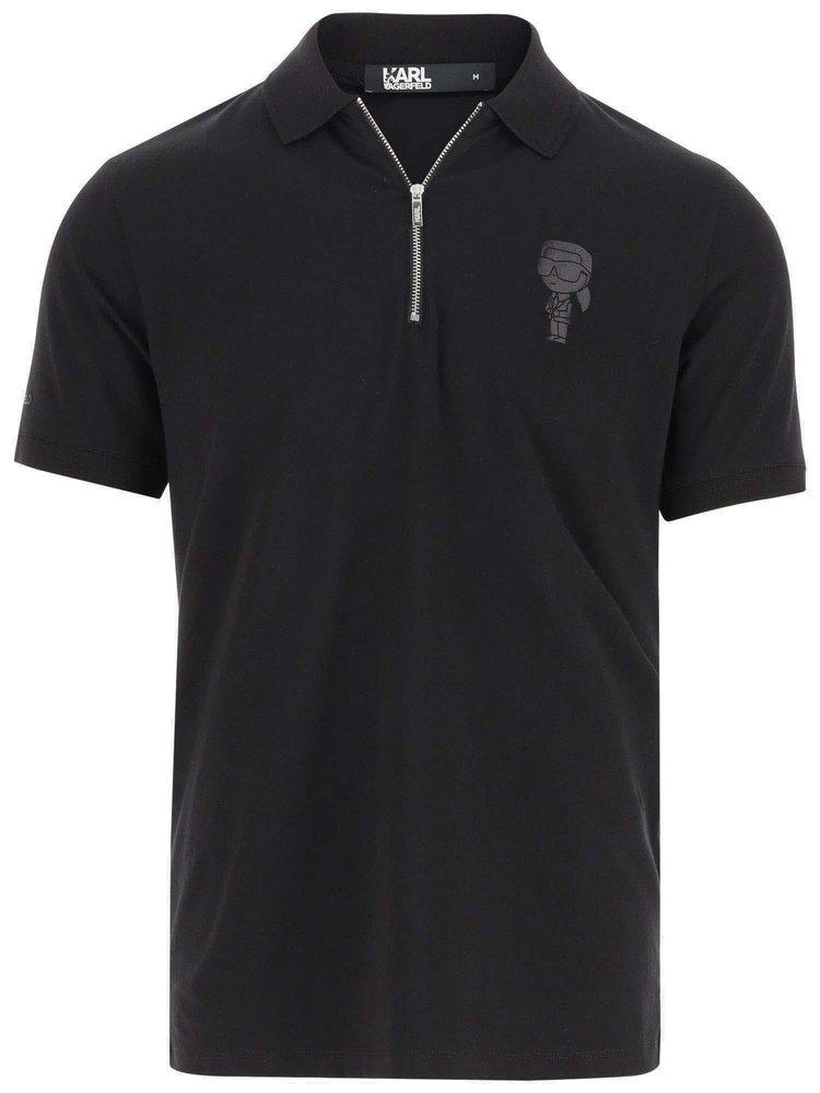 Karl Lagerfeld Stretch Cotton Polo Shirt in Black for Men Lyst