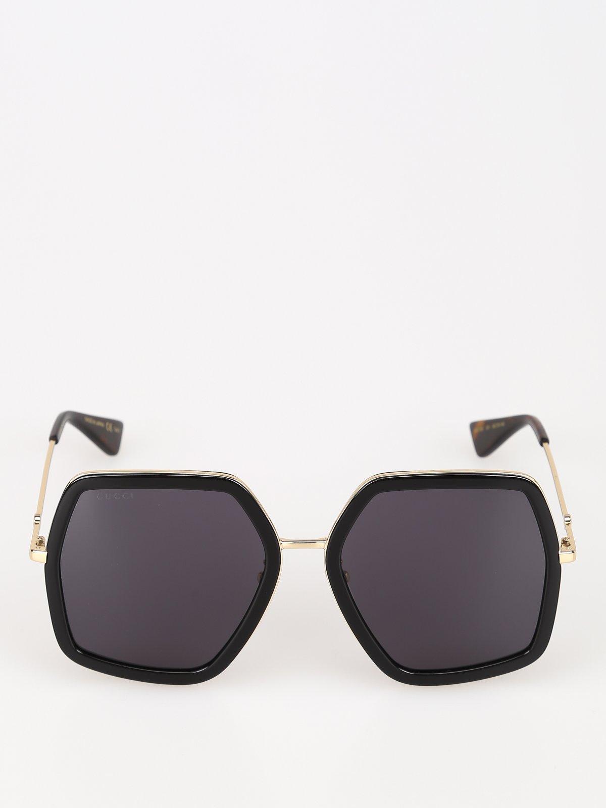 hexagon black sunglasses