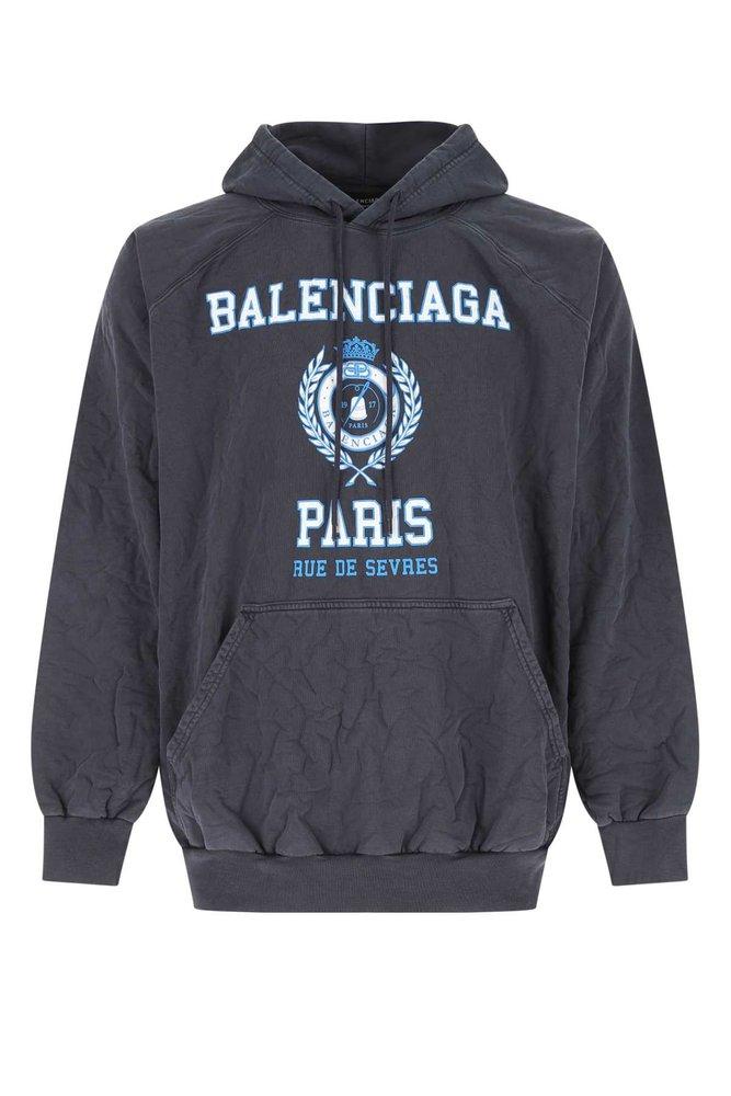 Balenciaga Rue De Sevres Oversized Hoodie in Blue for Men | Lyst