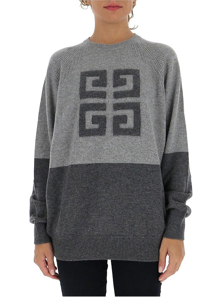 Bloody Ontdek accu Givenchy 4g Emblem Two-tone Sweater in Gray | Lyst