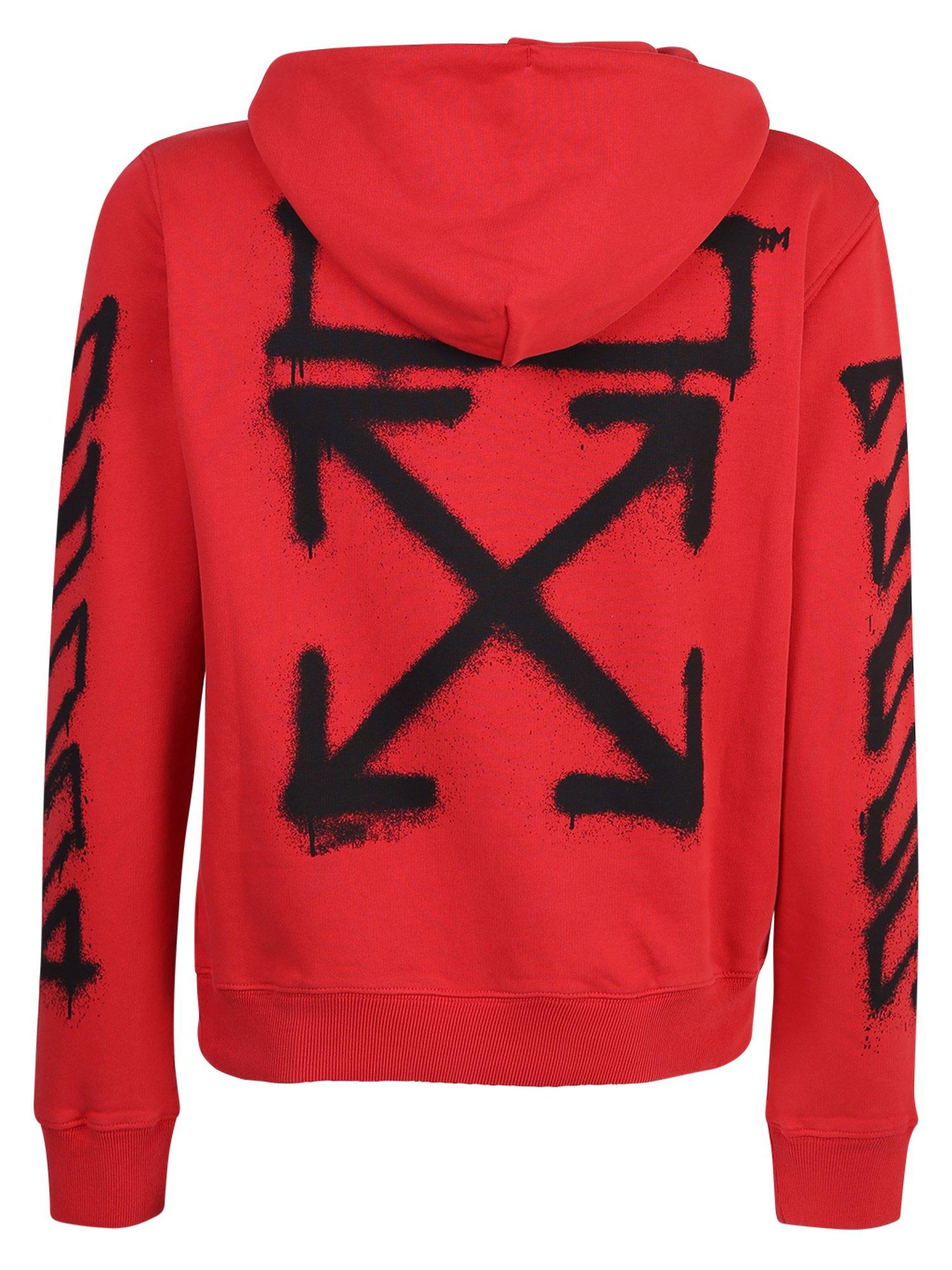 Off-White c/o Virgil Abloh Spray Marker Arrows Hoodie in Red for Men | Lyst