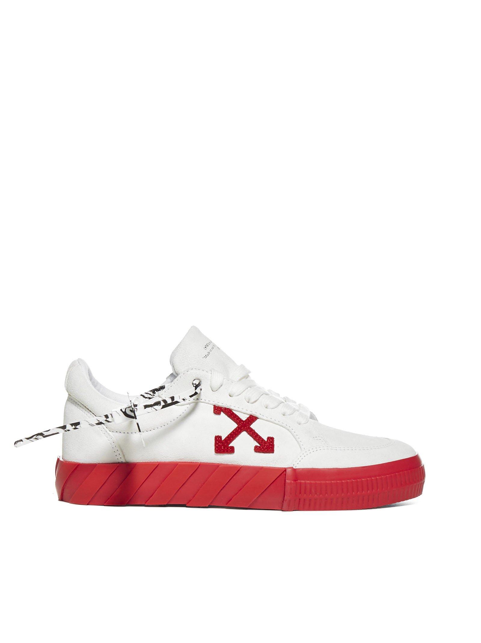 c/o Virgil Abloh White And Red Suede Low Sneakers for Men -