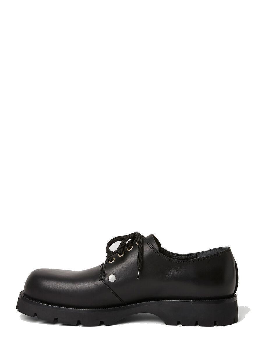 Jil Sander Leather Stud Derby Shoes in Black for Men | Lyst
