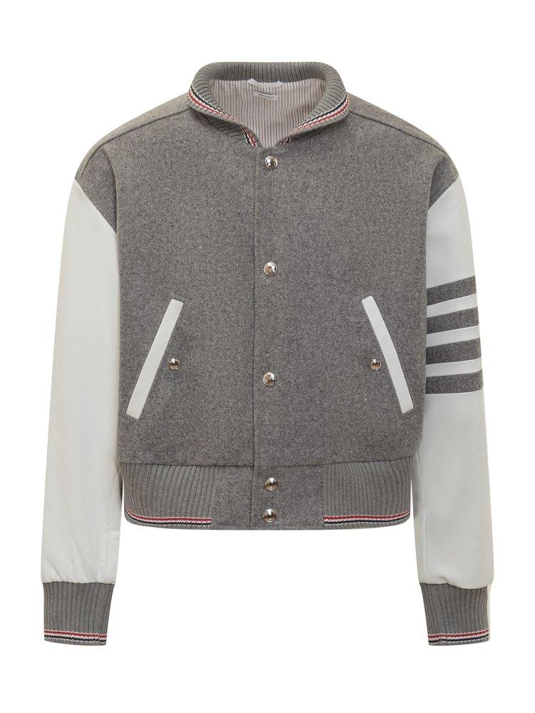 Thom Browne 4-Bar stripe bomber jacket - Grey
