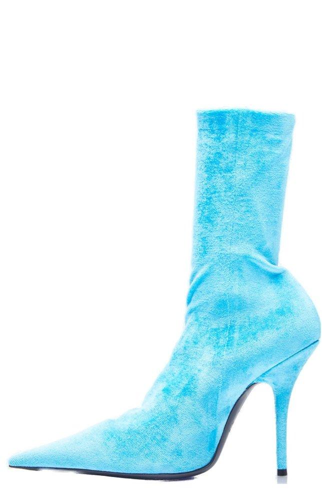 Balenciaga blue velvet clearance boots