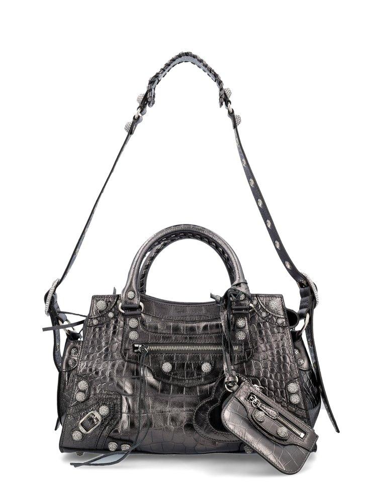 Balenciaga Neo Cagole City Embossed Small Handbag in Black Lyst UK