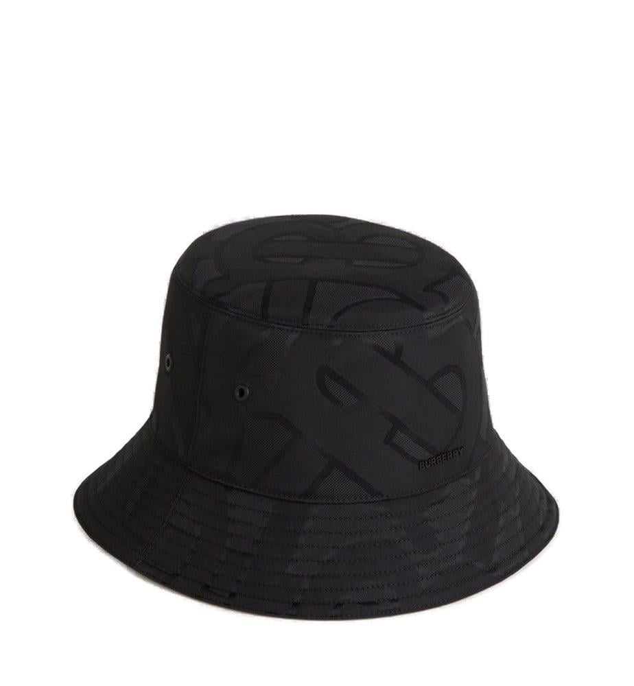 Burberry Monogram Bucket Hat in Black for Men