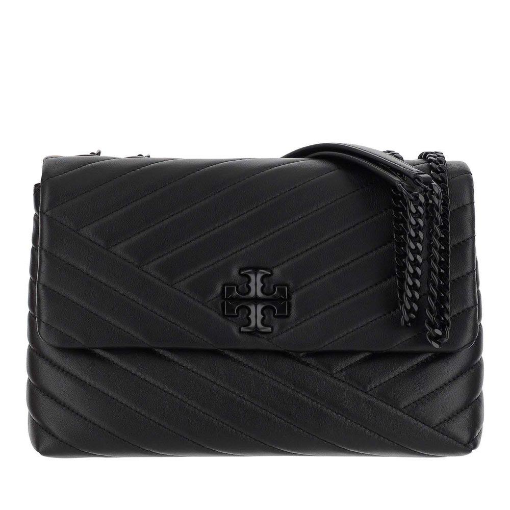 Tory Burch Kira Chevron Convertible Shoulder Bag Black Shw