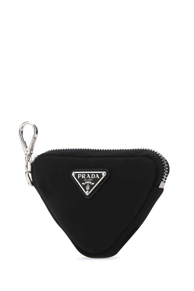 Prada Re-nylon Triangle Pouch Keyring in Black for Men | Lyst