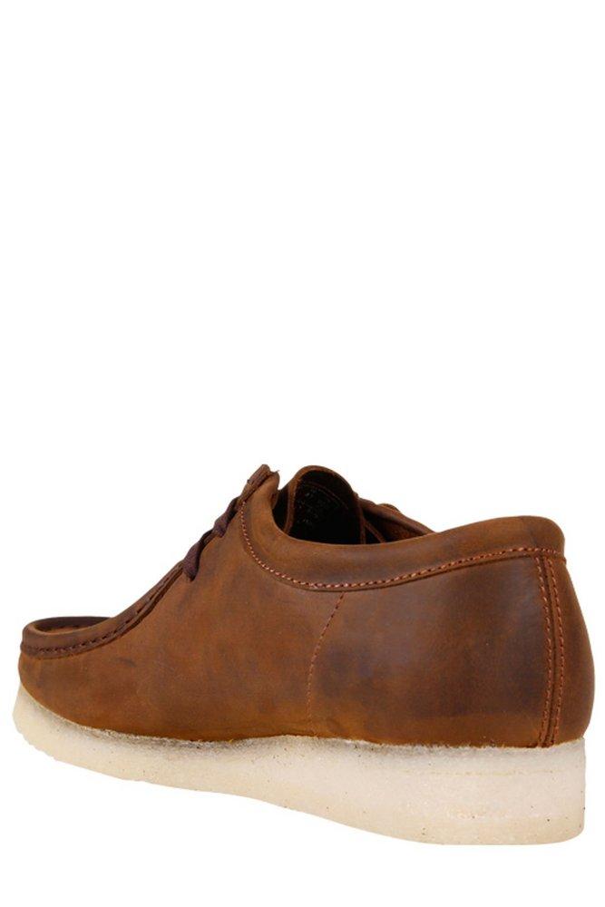 Clarks Leather Wallabee Square Toe Lace-up Shoes in Brown for Men | Lyst