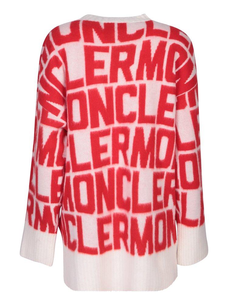 Moncler Sweater With Logo in Red | Lyst