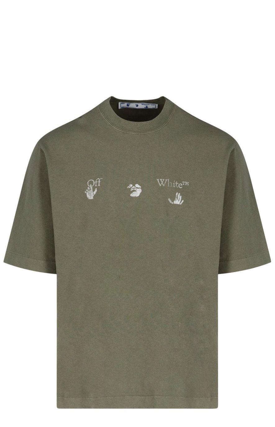 Off-White c/o Virgil Abloh Hands Off Crewneck T-shirt in Green for Men |  Lyst
