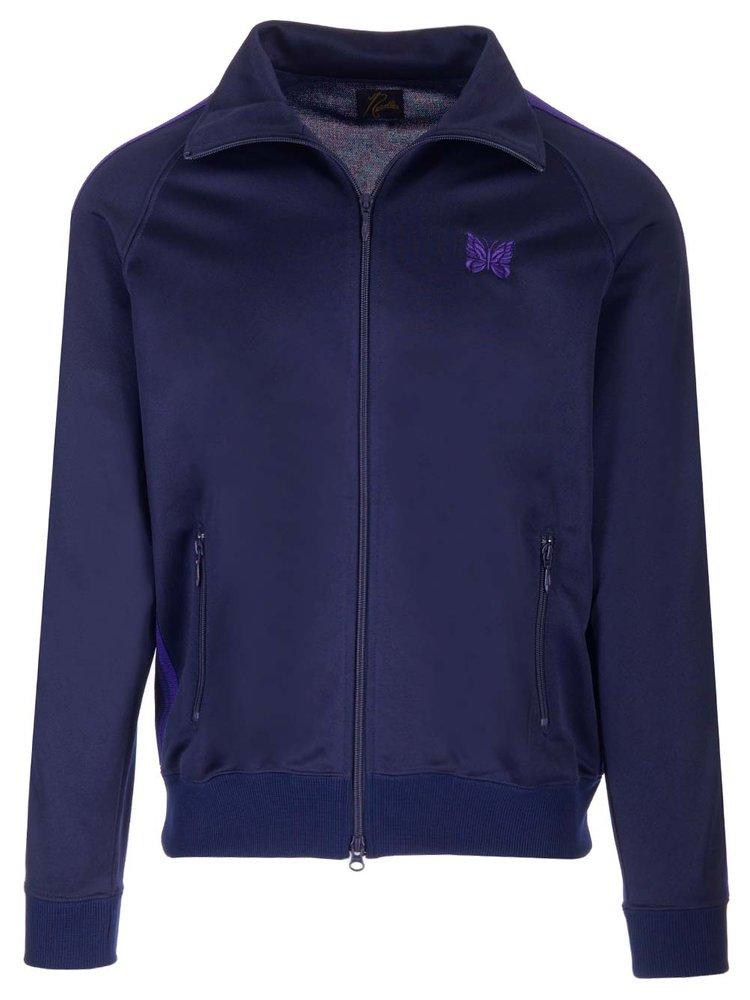 Needles Butterfly Logo Embroidered Zip up Jacket in Blue for Men