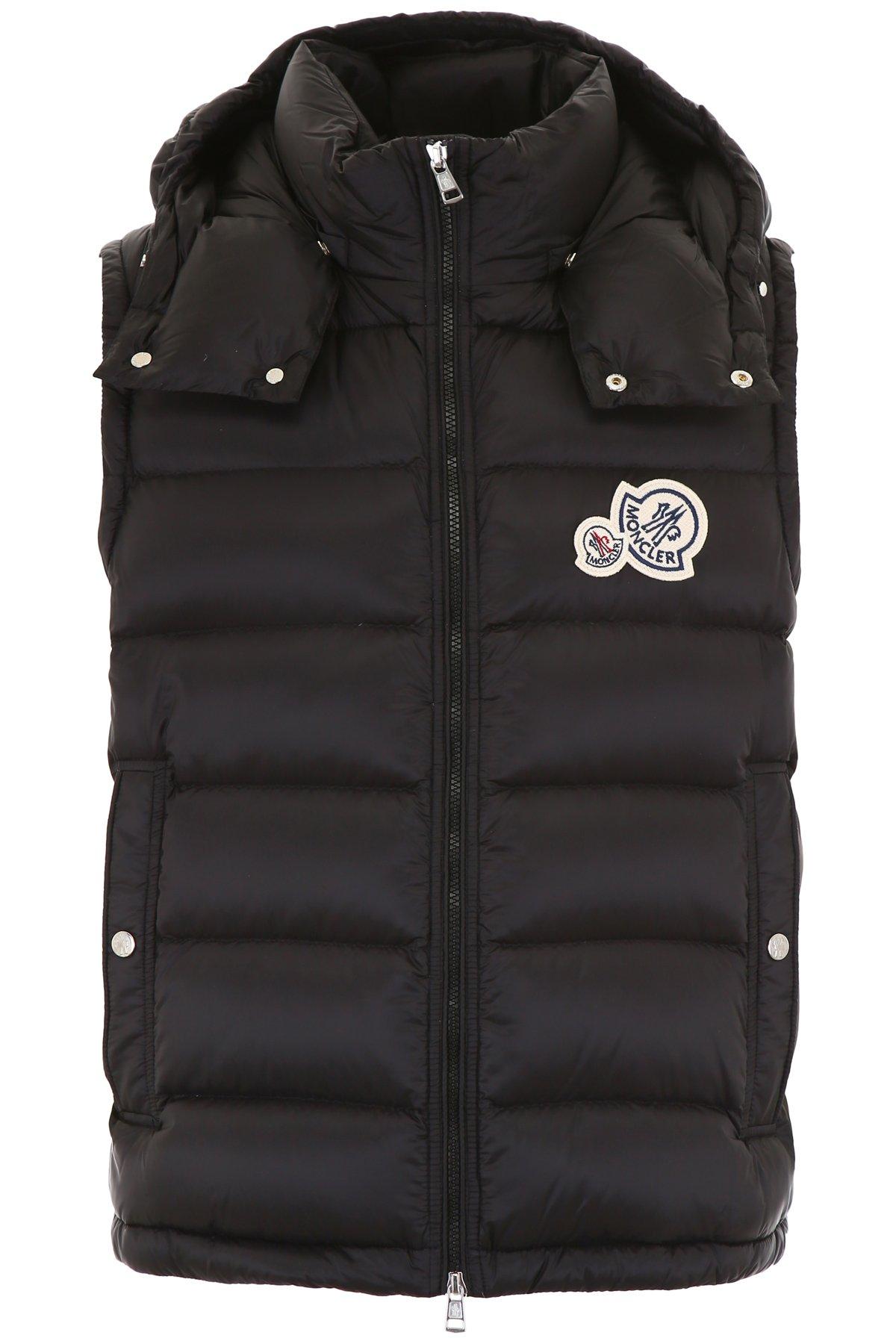 Moncler Logo Padded Vest in Black for Men | Lyst