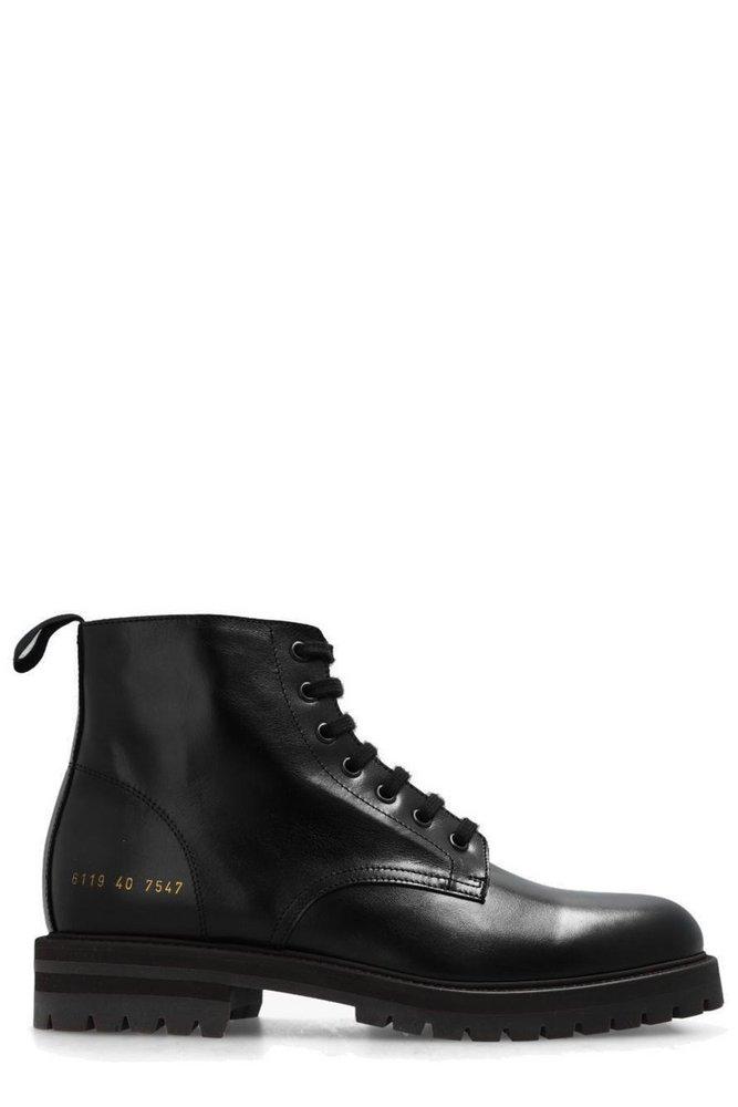 Common Projects Lace-up Combat Boots in Black | Lyst