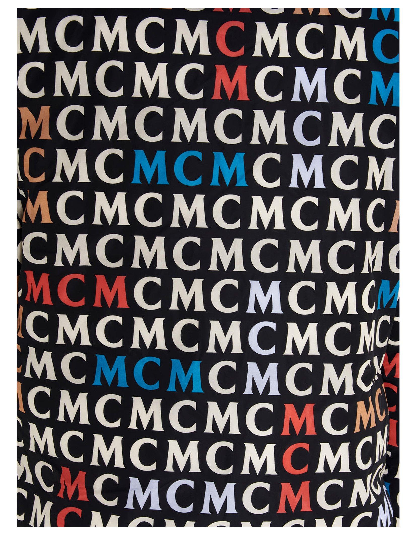 MCM Logo Print Quilted Jacket in Black for Men