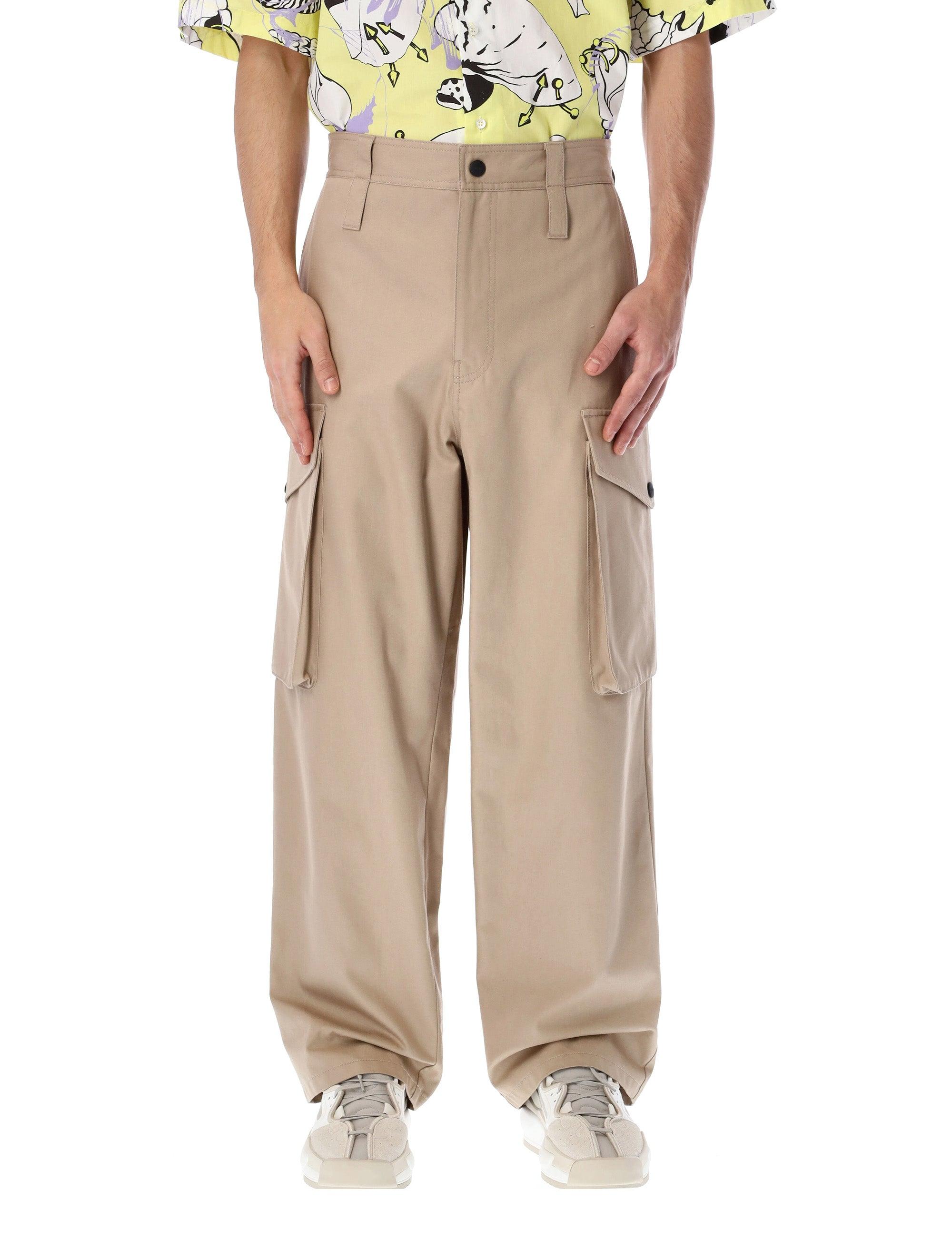 MSGM Cotton Cargo Pants in Beige 