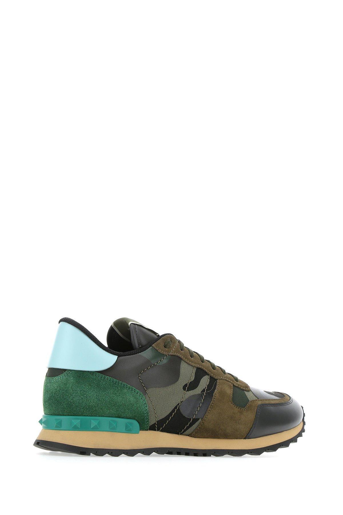 Valentino Rubber Garavani Camouflage Rockrunner Sneakers in Green for ...