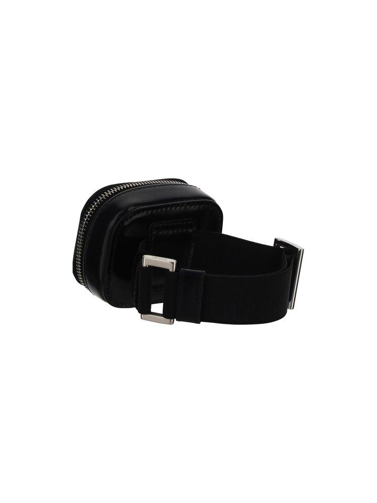 Prada Logo Plaque Armband Pouch in Black for Men | Lyst