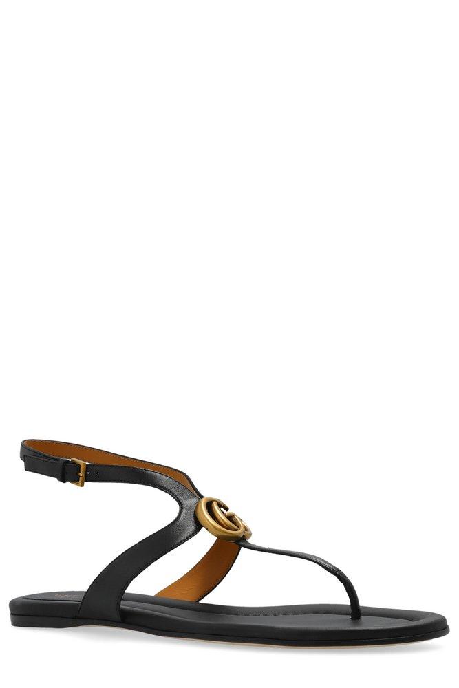 Gucci Gg Marmont Leather Sandals in Black Lyst UK