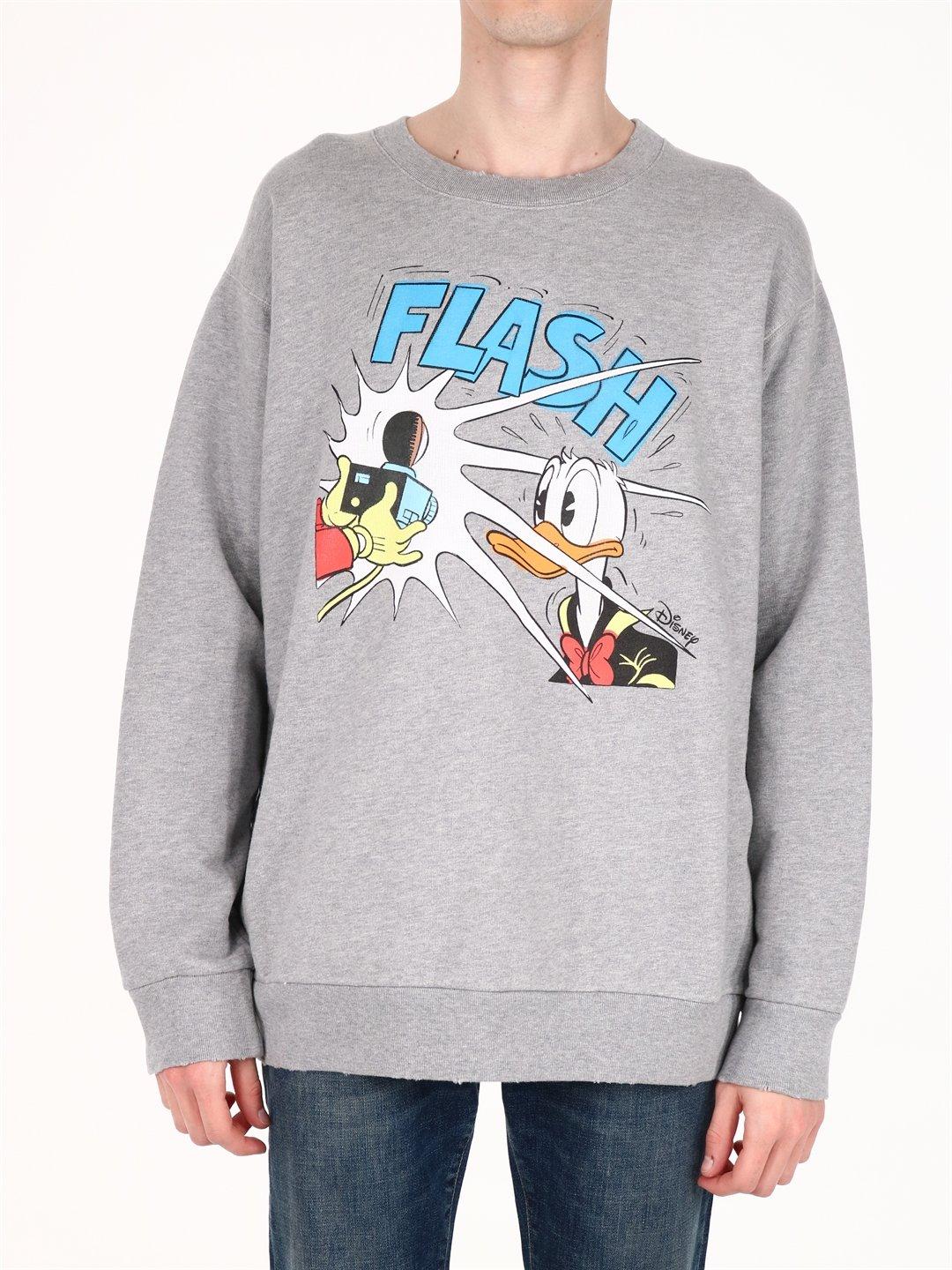 Gucci Disney X Donald Duck Sweatshirt in Gray for Men | Lyst