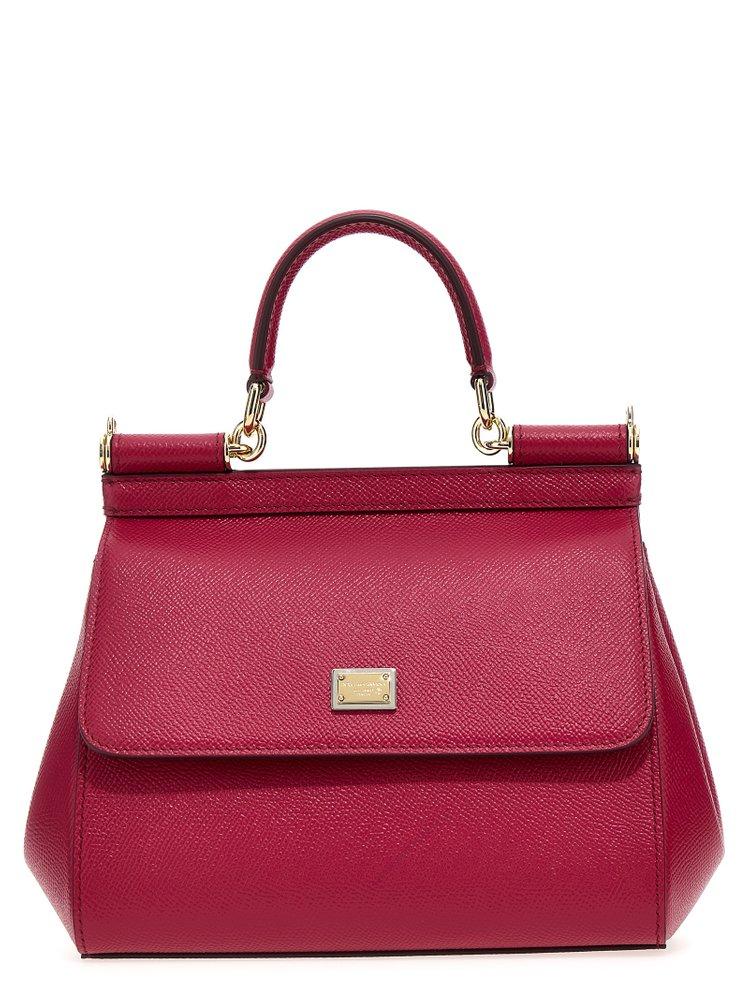 Dolce & Gabbana Sicily Small Bag Stampa Dauphine in Red