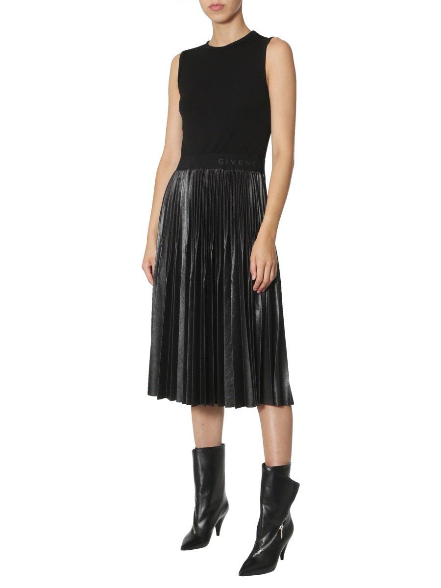 Givenchy Synthetic Pleated Midi Dress in Black - Save 4% - Lyst