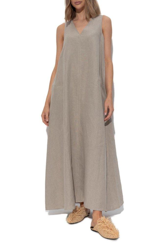 max-mara-Beige-Simeone-V-Neck-