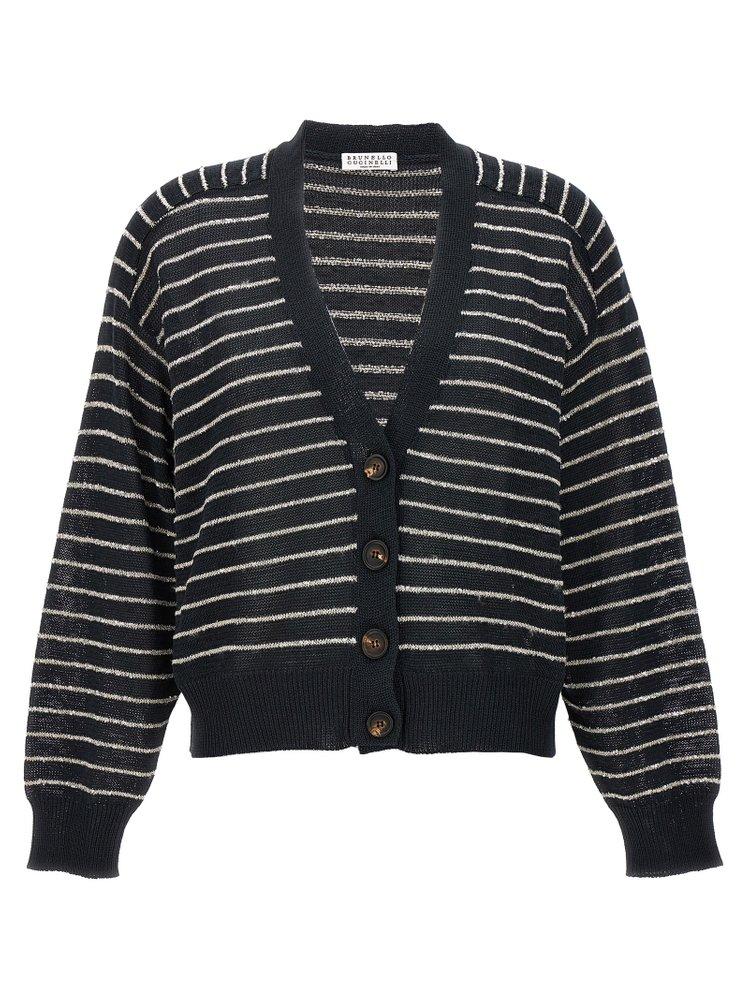 Gray striped deals cardigan