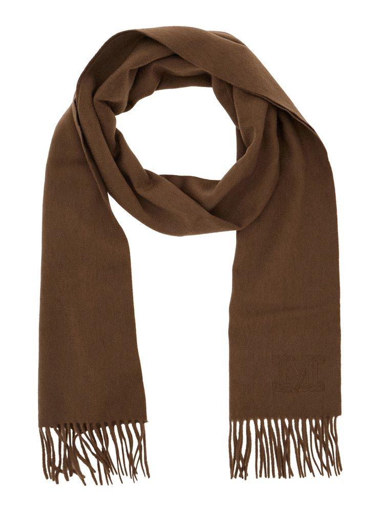 Max Mara 'Dalia' Rectangular Scarf With Logo Embroidery On