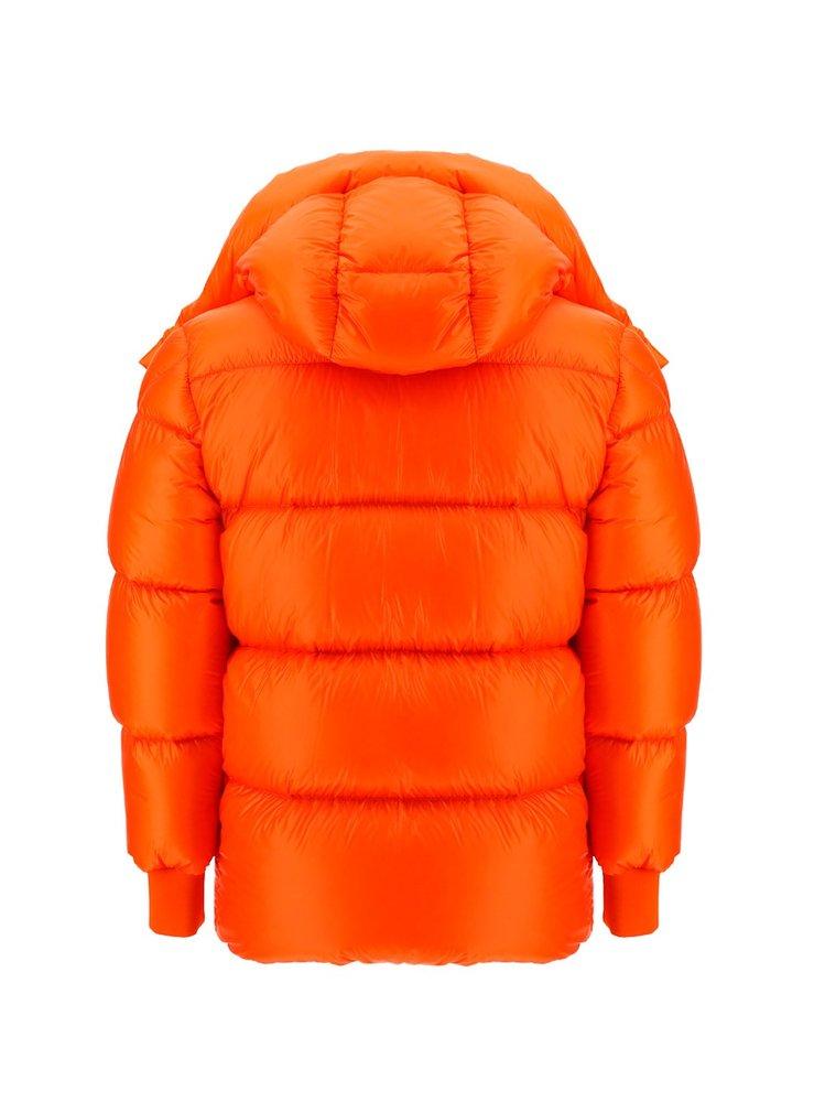 Moncler Synthetic Padded Down Jacket in Orange for Men | Lyst