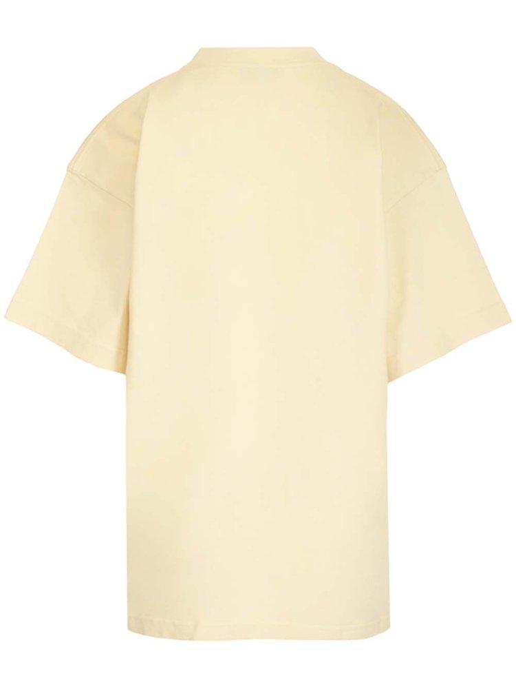 Balenciaga Scissors Crest Crewneck T-shirt in Natural | Lyst