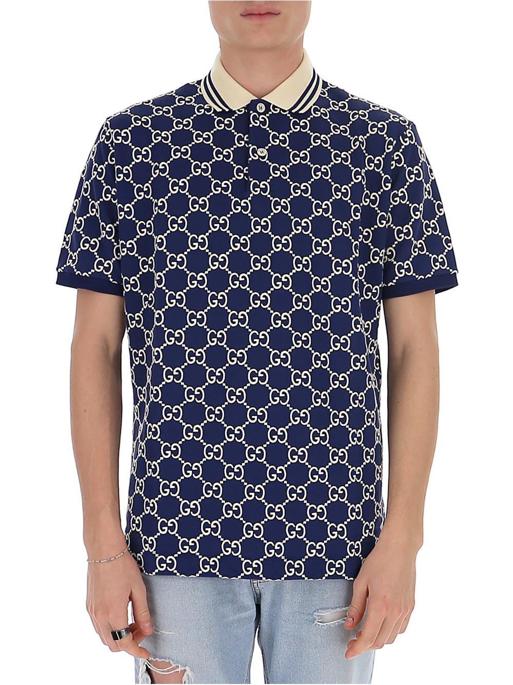 Gucci Cotton GG Supreme Polo Shirt in Blue for Men - Save 10% - Lyst