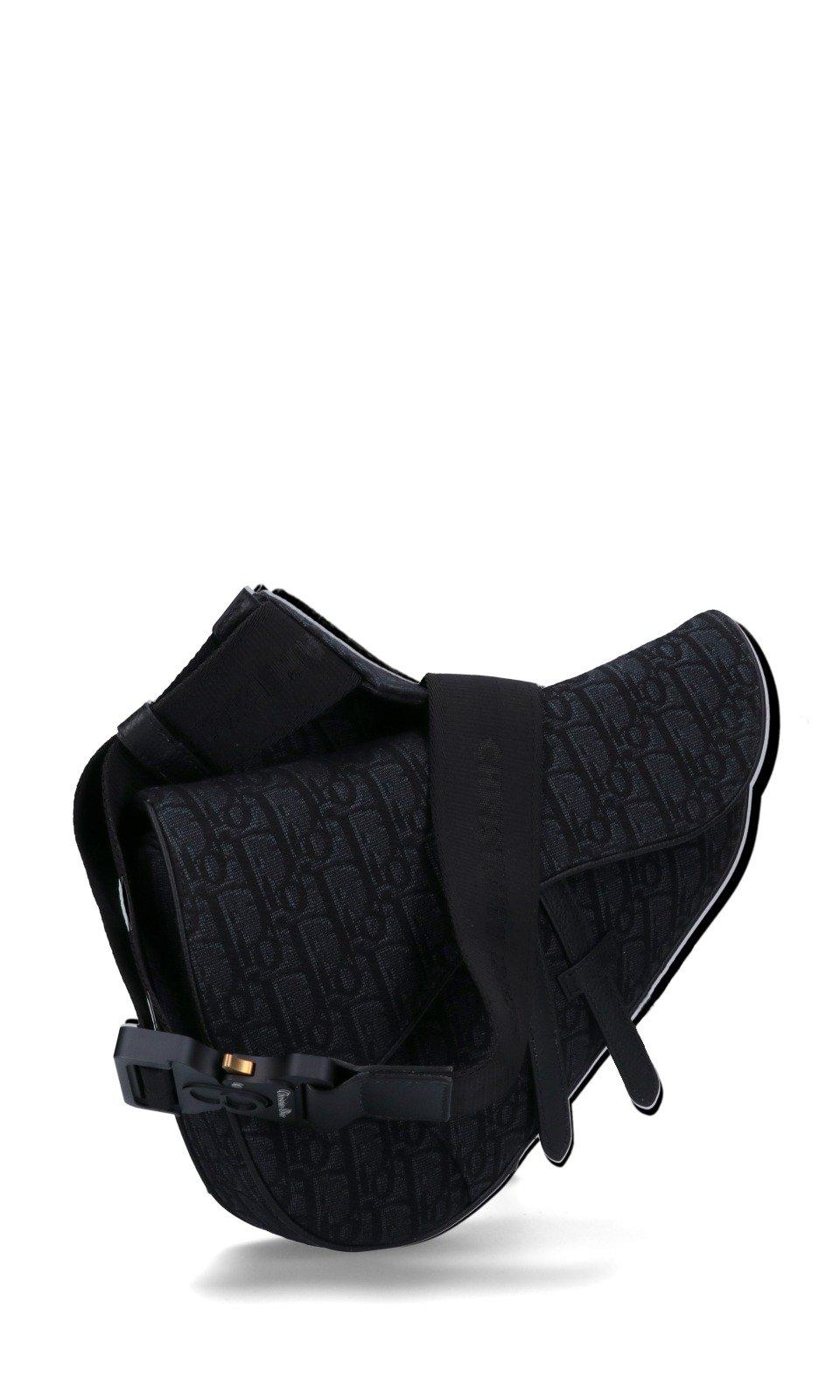 Saddle Bag Black Dior Oblique Jacquard, DIOR
