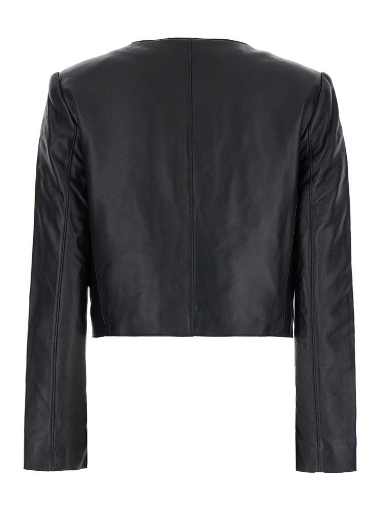 Cropped Jacket With Shoulder Pads
