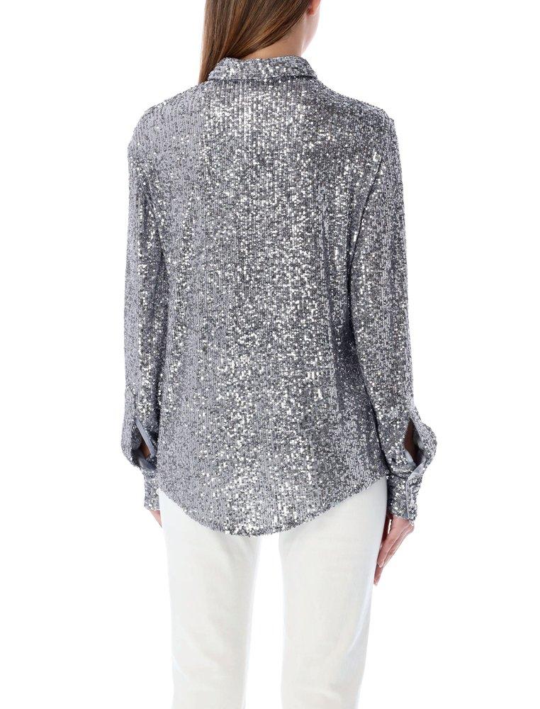 Tom Ford Sequin Embellished Long-sleeved Shirt in Metallic | Lyst