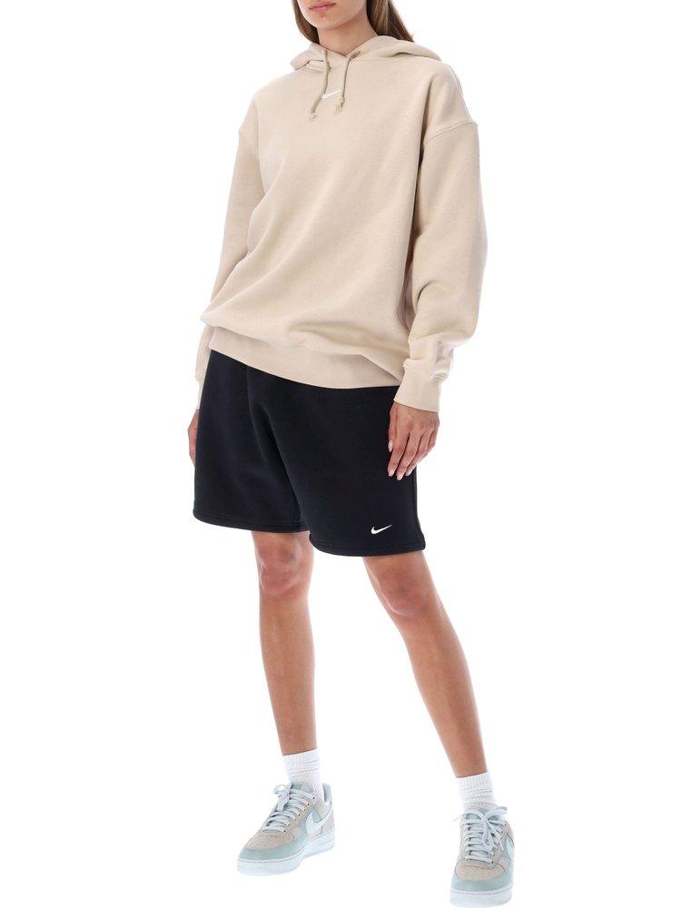 Nike mini swoosh oversized hoodie oatmeal hot sale