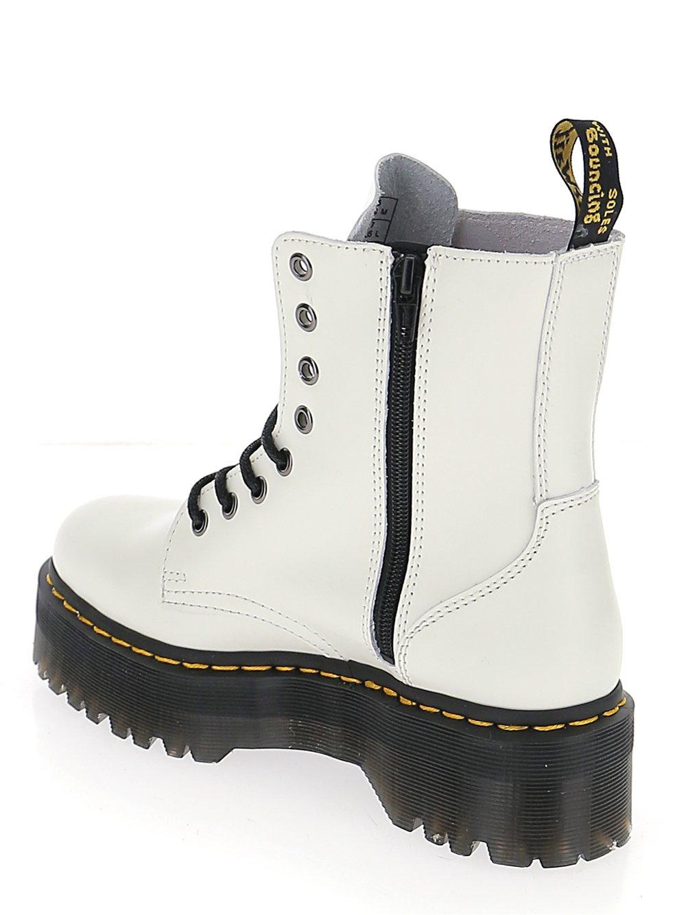 Dr. Martens Leather Jadon Max Platform Boots in White | Lyst