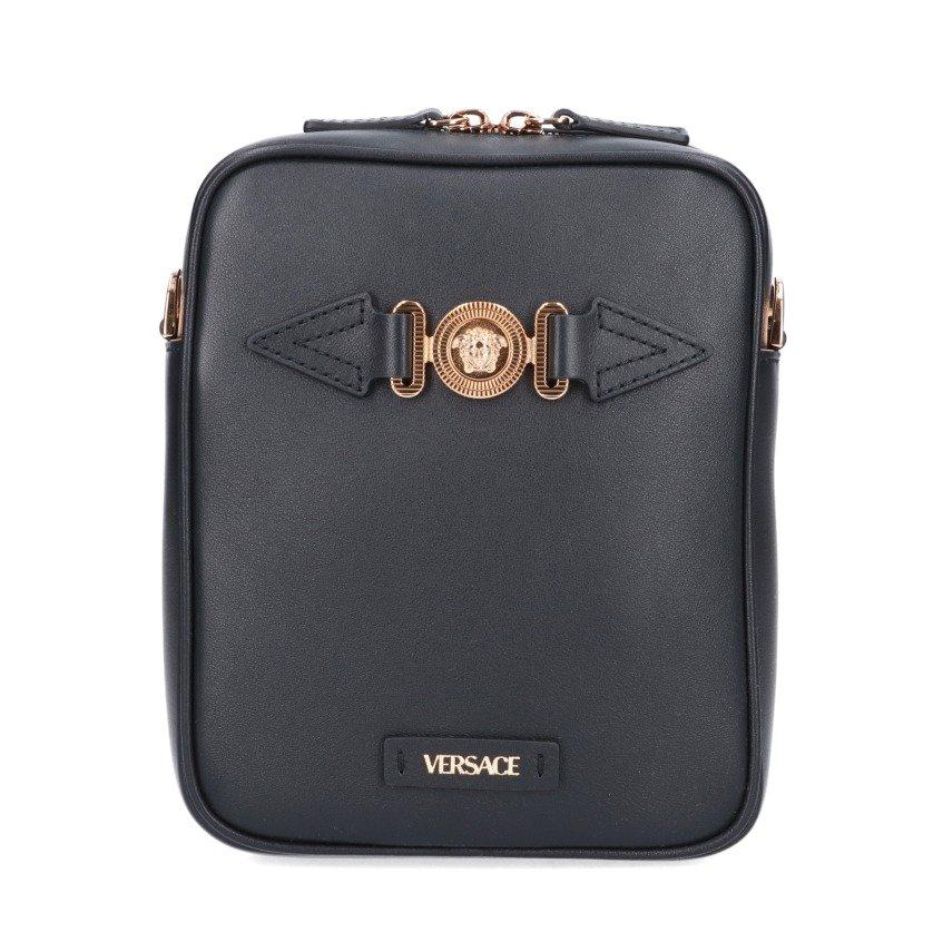 Versace Medusa Zipped Messenger Bag in Black for Men | Lyst