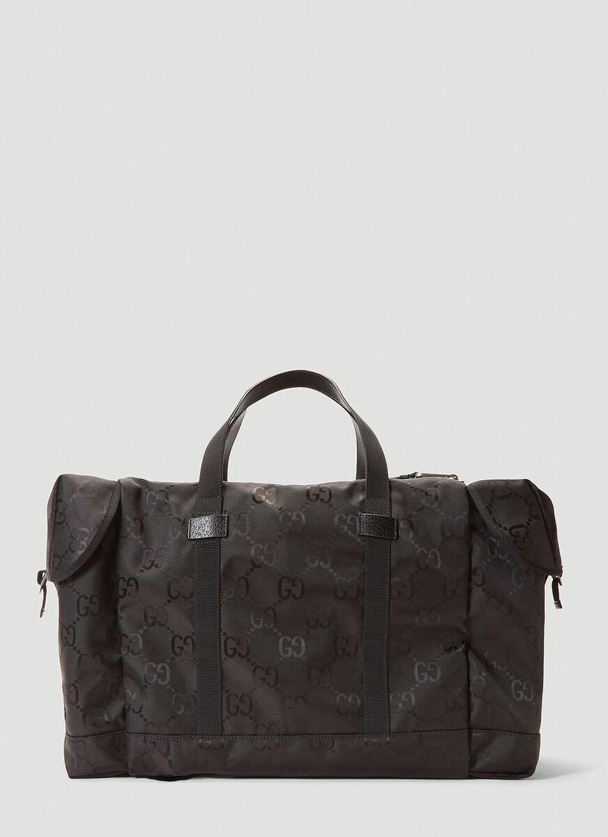 Large duffle bag with Interlocking G in black GG Supreme