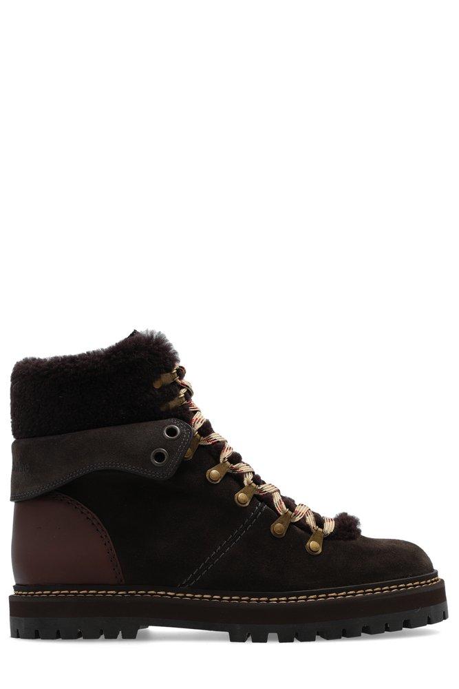 See By Chloé Eileen Laced Hiking Boots in Black | Lyst