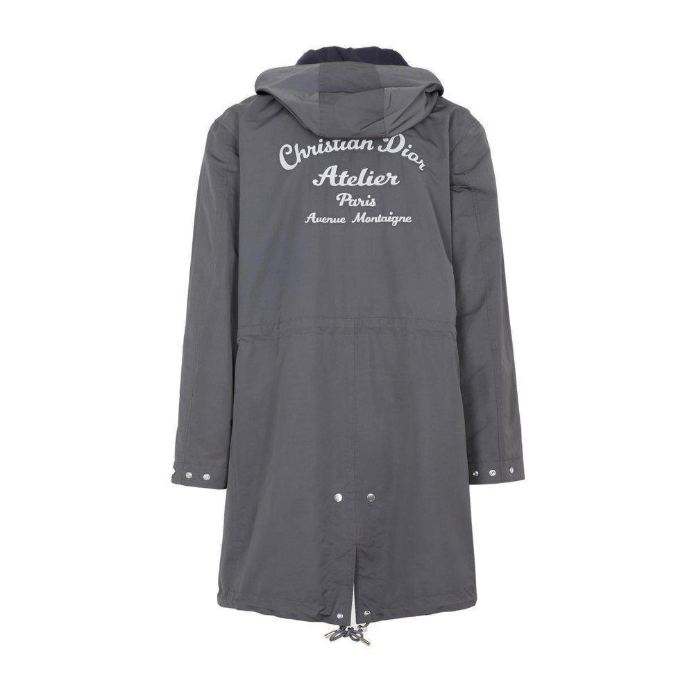 Dior Christian Dior Atelier Hooded Parka in Gray for Men | Lyst